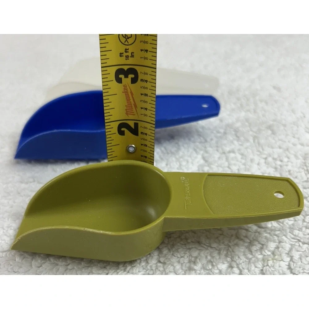 Vintage Tupperware Scoops #878 Green Blue Clear (Lot of 3) VGUC